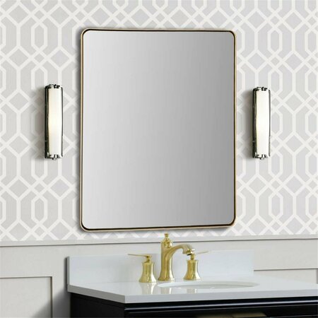 COMFORTCORRECT Rectangular Metal Frame Mirror, Brushed Gold CO2796843